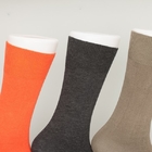 Orange Bamboo Fiber Cotton Dress Socks With Elastane Anti Bacterial Material
