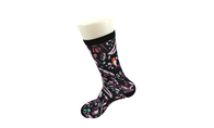Slip Resistant Black 3D Printed Socks With Long White Gloss Elasticity Comfortable