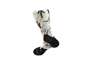 Color Stripes Anti Foul Mens Printed Socks With Long White Gloss Fiber