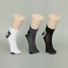 Elastane Black Athletic Ankle Socks With Anti - Foul / Sweat - Absorbent Material