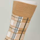 Brown Rhombus Spandex Thick Dress Socks , Adults Men's Patterned Dress Socks