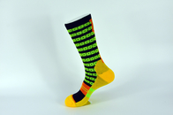 Nylon Youth Basketball Socks , Yellow Anti - Slip Boys Basketball Socks