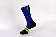 Blue / Black Elastane Athletic Basketball Socks With Anti Foul Breathbale Material