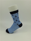Black Pattern Kids All Cotton Socks , Knitted Anti Bacterial Thick Cotton Socks For Children