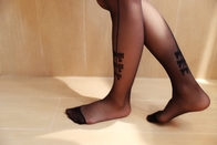 Shaping Pantyhose Alphabet Womens Silk Stockings Sexy Long Stockings Black Printed