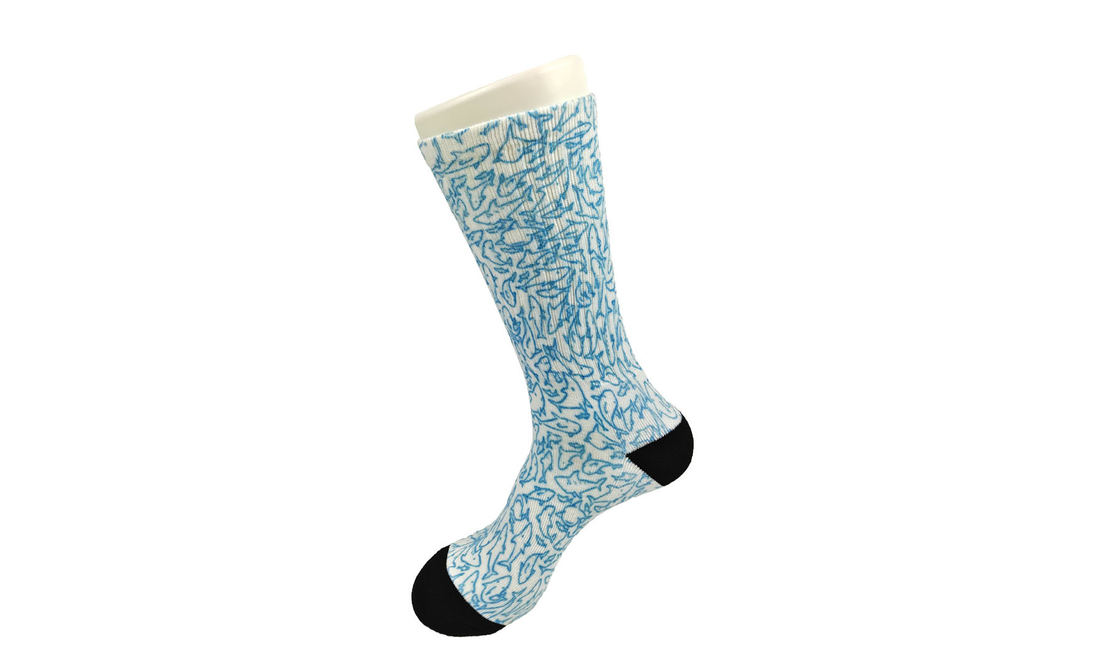 Blue / Green Knitted Unisex 3D Printed Socks With Sweat Absorbent Materials