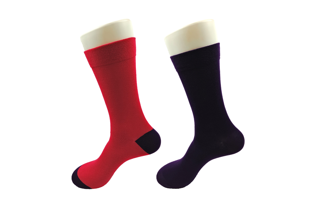 Red / Black Cotton Diabetic Circulation Socks For Unisex Adults Anti Slip