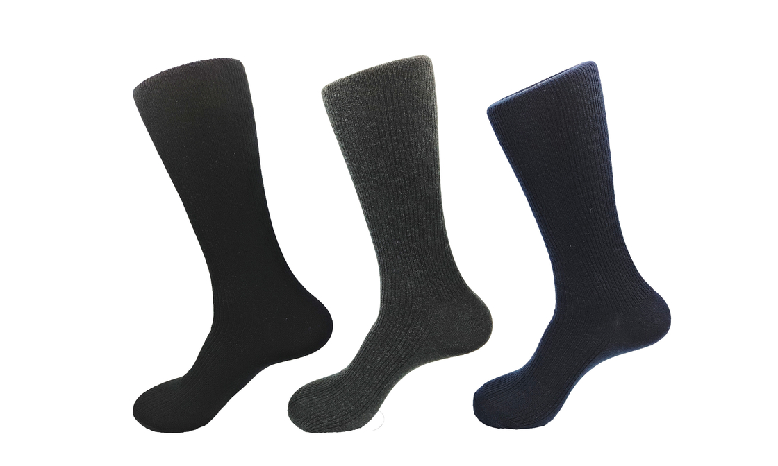Black Stripes Diabetic Compression Socks , Snagging Resistance Diabetic Socks For Men