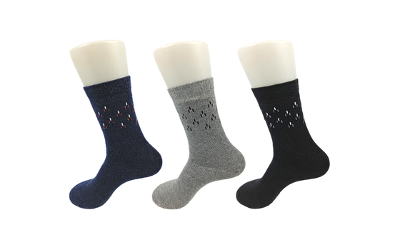 Black OEM Service Cotton Dress Socks With Fiber / Cashmere / Organic Cotton