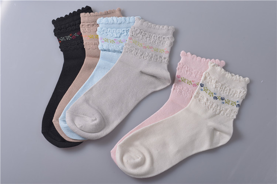 Elastic Persistent Pink Cotton Baby Socks With Long White Gloss Fiber